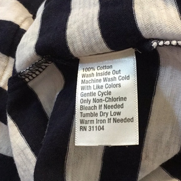 Crown & Ivy Black and White Striped Top with Ruffle Sleeves - Picture 4 of 5